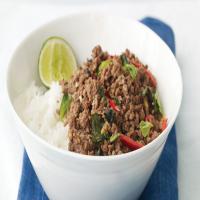 Thai Beef with Chiles and Basil Over Coconut Rice_image