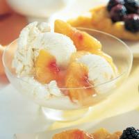 Peach Custard Ice Cream with Fresh Peach Compote image