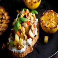 Grilled Ratatouille With Crostini and Goat Cheese_image