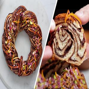 Show-Stopping Chocolate Babka Wreath By Chef Shimi Recipe by Tasty image