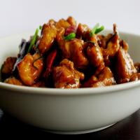 Smoky Hot Chicken Stir-Fried With Dried Red Chillies and Green G image