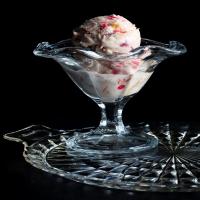 Rhubarb Ice Cream With a Caramel Swirl_image