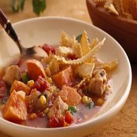 Slow-Cooker Southwest Chicken Soup with Baked Tortilla Strips_image