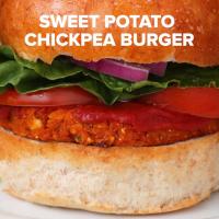 Sweet Potato Chickpea BBQ Veggie Burgers Recipe by Tasty image
