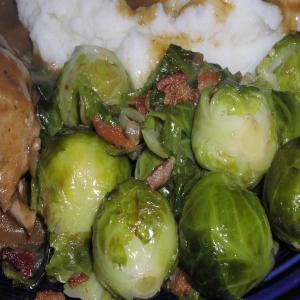 Rachael Ray's Brussels Sprouts with Bacon and Shallots image