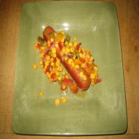 Fresh Corn Salsa With Grilled Beef Knockwurst image