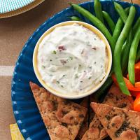 Chive Mascarpone Dip with Herbed Pita Chips image