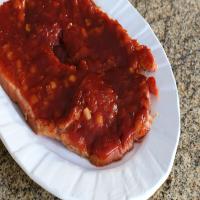Baked Ham Steak With Barbecue Sauce_image