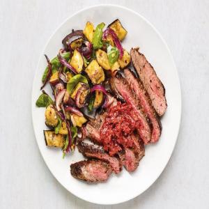 Flank Steak with Balsamic Roasted Eggplant_image
