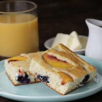 Blueberry Peach Sheet Pan Pancakes Recipe by Tasty_image