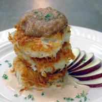 Crispy Potato Pancake with Applesauce and Goat Cheese image