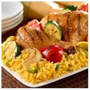 Grilled Chicken and Veggies Over Rice_image