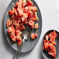 Watermelon and Grapefruit Salad With Tahini image