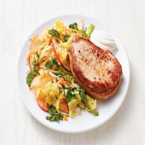 Pork Chops with Spicy Apples and Cabbage image