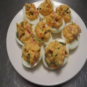 Roasted Red Pepper & Chives Deviled Eggs Recipe - (4.5/5)_image