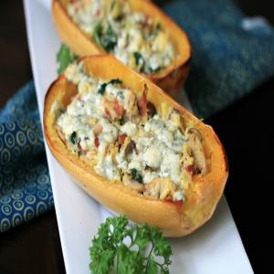 Keto Spaghetti Squash with Bacon and Blue Cheese image