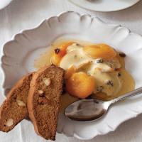 Poached Dried Apricots and Currants with Zabaglione_image