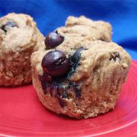 No-Sugar-Added Blueberry and Banana Wheat Muffins image