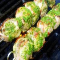Bacon-Wrapped Pork Medallions With Electric Chimichurri Sauce_image