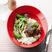 Chicken with Snap Peas and Shiitakes image