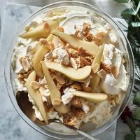 Pear & almond pavlova trifle image