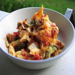 Rustic Baked Pasta With Roasted Vegetables and Sausage image