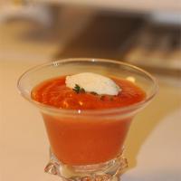 Tomato Cold Soup with Parmesan Cheese Ice Cream image