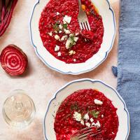 Beetroot risotto with feta image