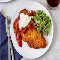 Chicken Cutlets with Burrata and Melted Baby Tomato Sauce image