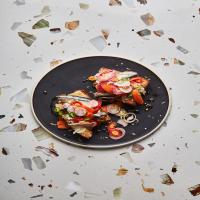 Spicy Marinated Vegetables and Sardines on Toast image