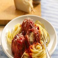 Cheese-Stuffed Meatballs and Spaghetti image