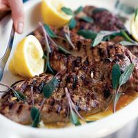 Barbecued pork with sage, lemon & prosciutto image