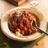 Fettuccine with Italian Sausage and Olive Sauce image