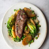 Spring Lamb Supper with Baby Gem, New Potatoes & Peas image