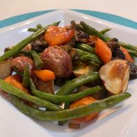 Roasted Potatoes with Green Beans and Mushrooms image
