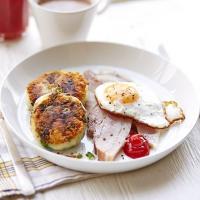 Braised bacon with colcannon cakes image