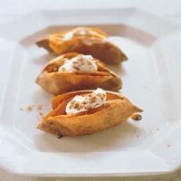 Baked Sweet Potatoes With Sour Cream and Brown Sugar image