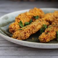Baked Chicken Thighs Coated With Corn Flake Crumbs_image