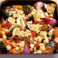 Roasted autumn vegetables with Lancashire cheese image