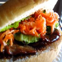 Vietnamese Banh Mi Sandwich With Grilled Beef image