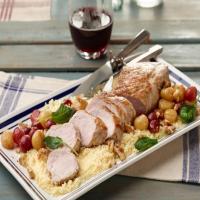 30-Minute Roasted Pork with Grapes and Couscous_image