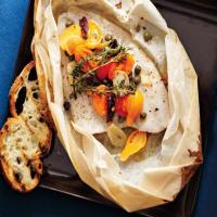 Sole en Papillote with Tomatoes and Olives image
