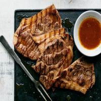 Pork-Shoulder Steaks With Hot Pepper Dip_image