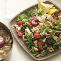 White Beans with Squid, Arugula, and Cherry Tomatoes_image