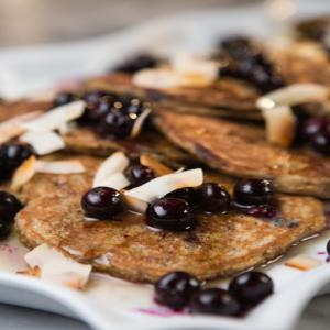 Banana Pancakes with Blistered Berries_image
