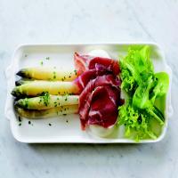 Asparagus, Ham, and Poached Egg Salad image