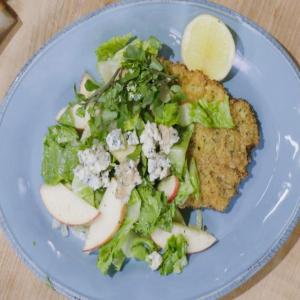 Schnitzel with Apple, Celery, Onion Salad and Blue Cheese_image