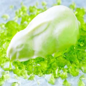 Blancmange bunny on green jelly grass_image