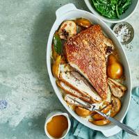 Pork belly with bay, cider & pears_image