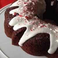 Chocolate Bundt Cake With Peppermint Glaze image